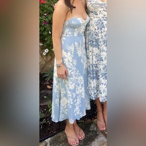 reformation blue floral dress